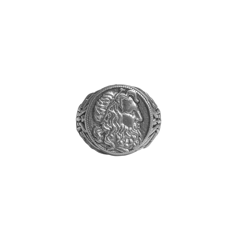 Poseidon Coin Ring - Ancient Silver
