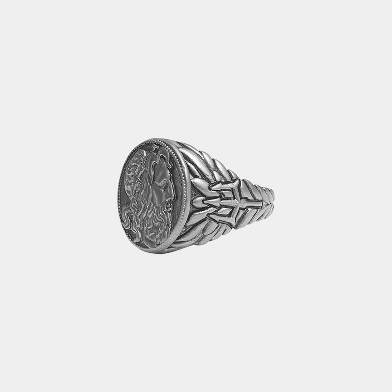 Poseidon Coin Ring - Ancient Silver