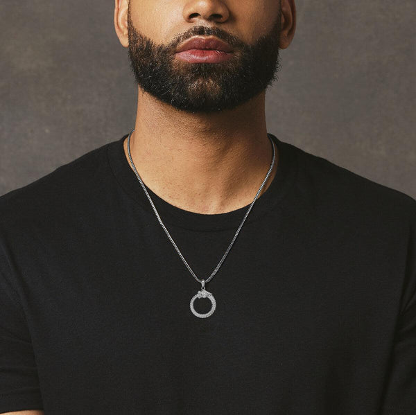 Ouroboros Pendant - White Gold - Marcozo