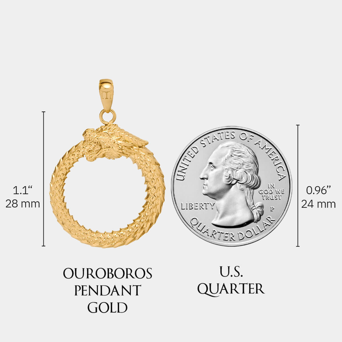 Ouroboros Pendant | Gold Plated Ouroboros Pendant | Marcozo – MARCOZO