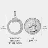 Ouroboros Pendant - White Gold - Marcozo