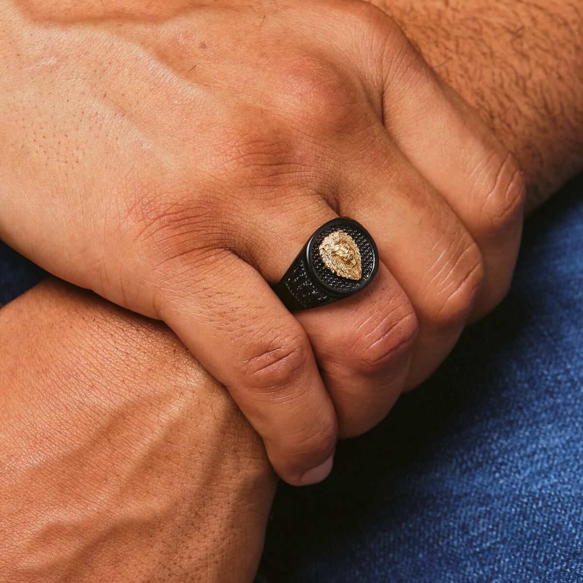 Lion Crown Ring - Black - Marcozo
