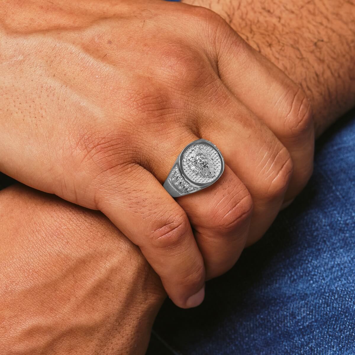 Lion Crown Ring - White Gold - Marcozo