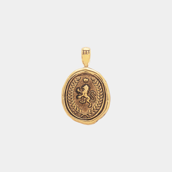 Lion Wax Seal Pendant - Gold