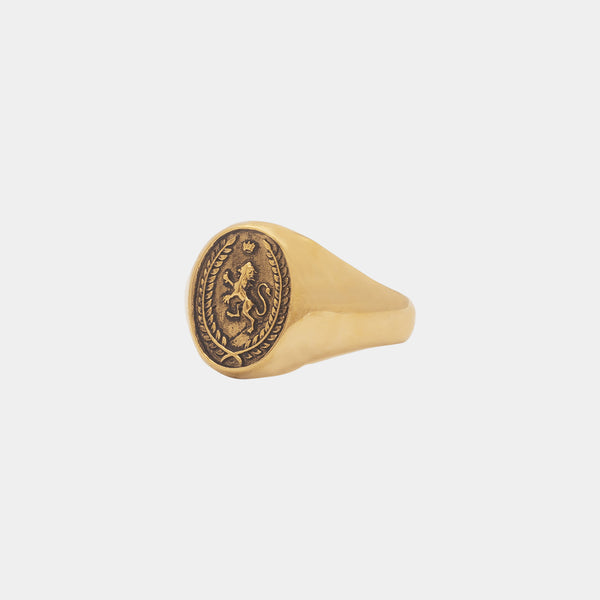 Lion Wax Seal Ring - Gold