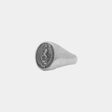 Lion Wax Seal Ring - White Gold - Marcozo