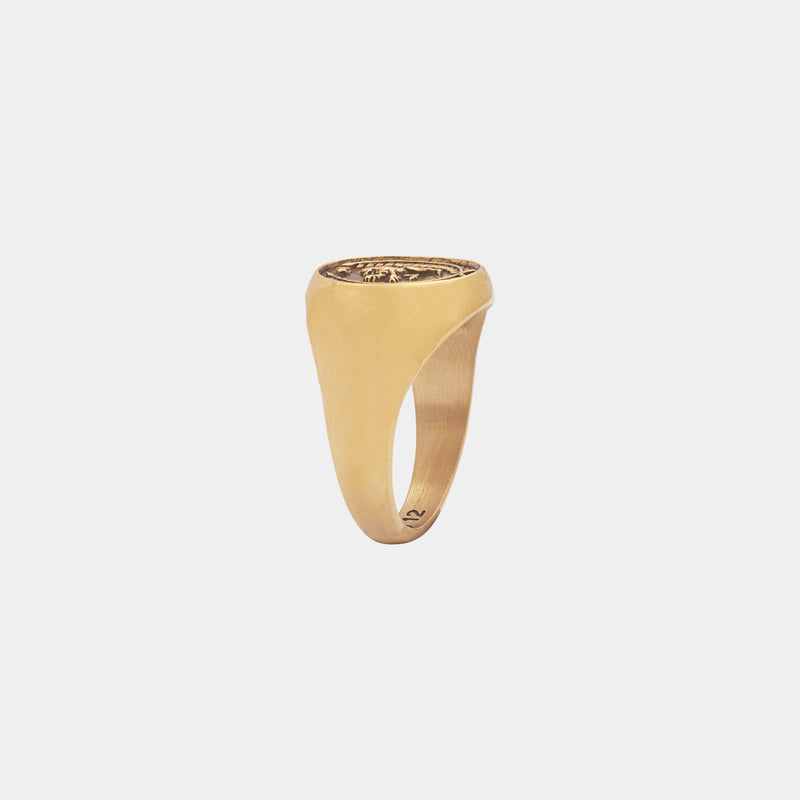 Lion Wax Seal Ring - Gold - Marcozo