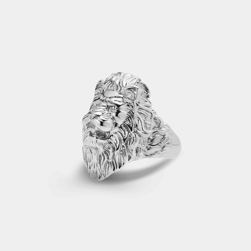 Lion Ring - White Gold