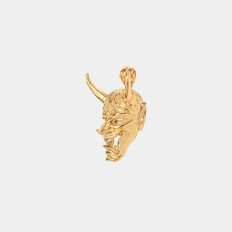 Oni Mask Pendant - Gold