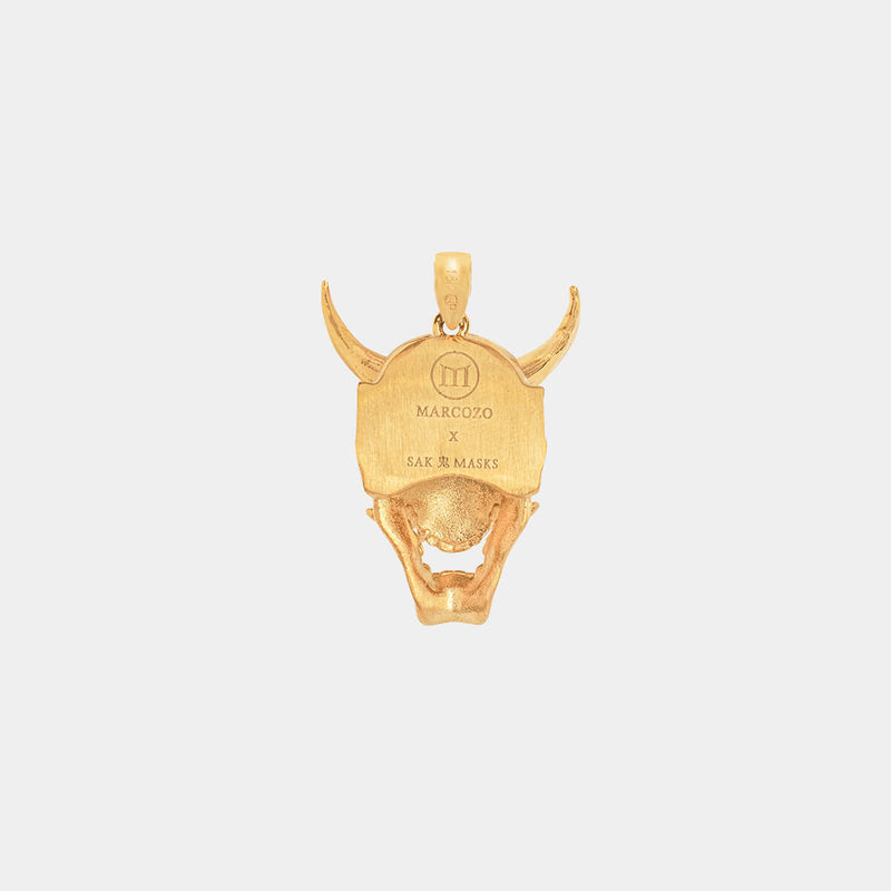 Oni Mask Pendant - Gold