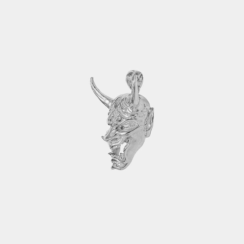 Oni Mask Pendant - White Gold - Marcozo