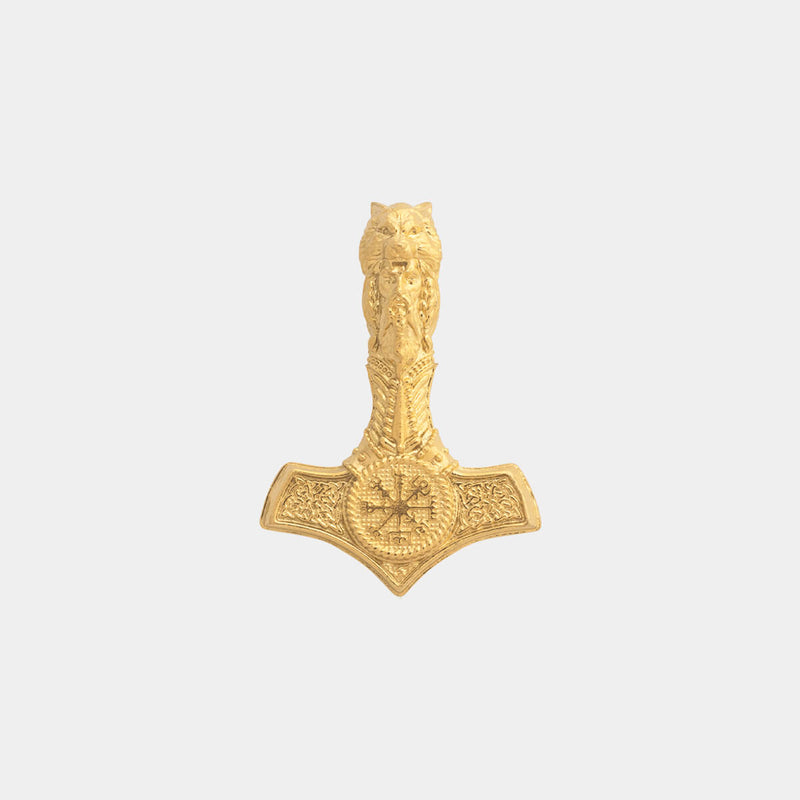 Mjolnir Hammer Pendant - Gold - Marcozo
