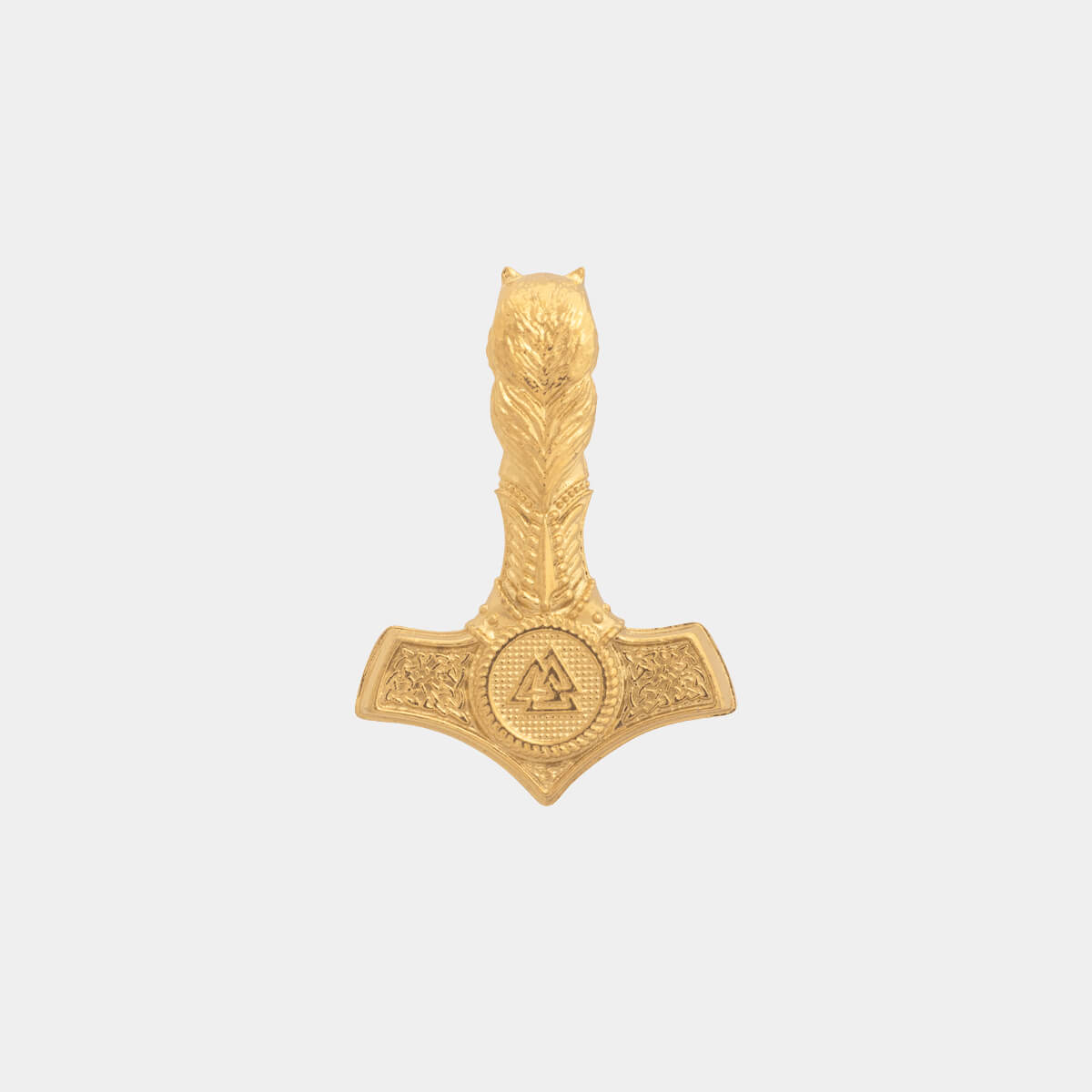 White gold thor's hammer pendant discount