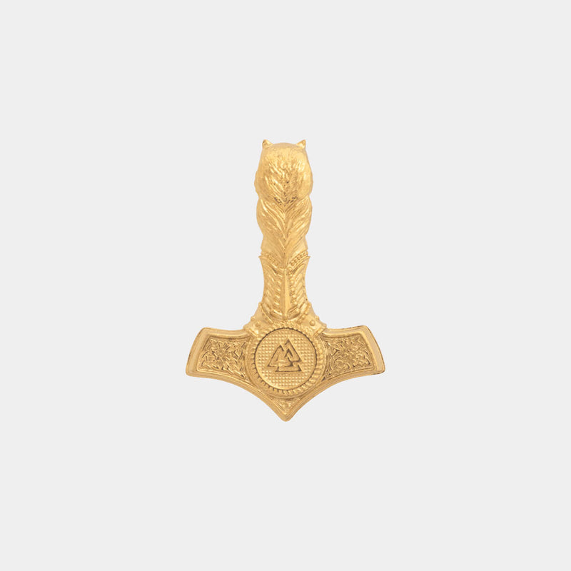 Mjolnir Hammer Pendant - Gold - Marcozo