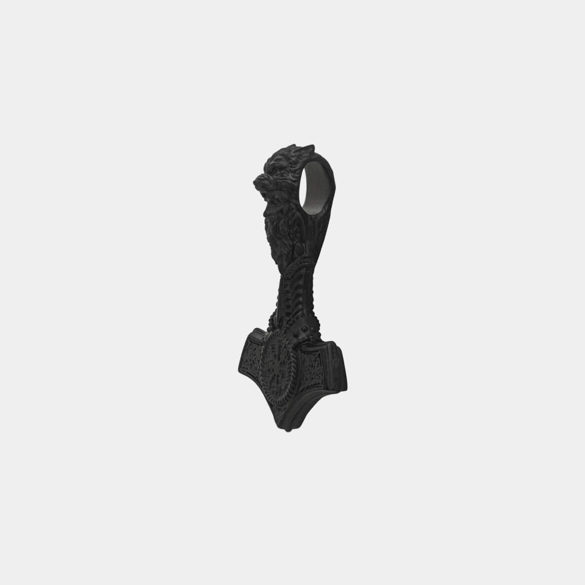 Thor's Mjolnir Hammer Pendant | Black Mjolnir Norse Pendant