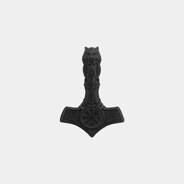 Mjolnir Hammer Pendant - Black - Marcozo
