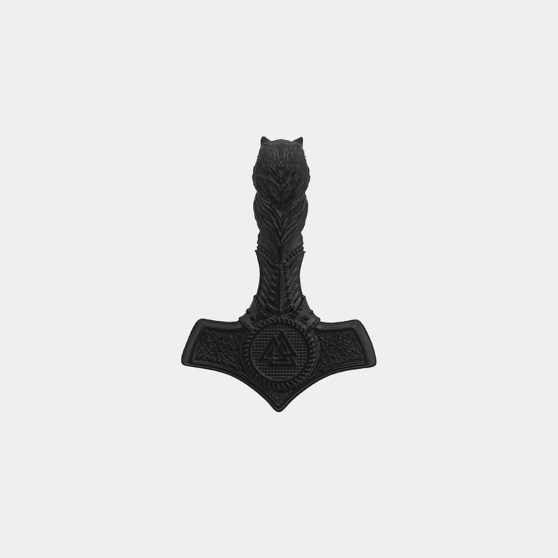 Mjolnir Hammer Pendant - Black