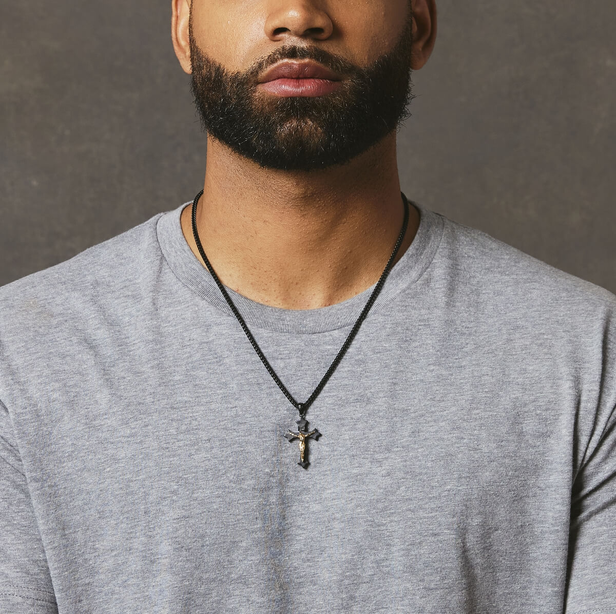 Medieval Crucifix Pendant - Black - Marcozo