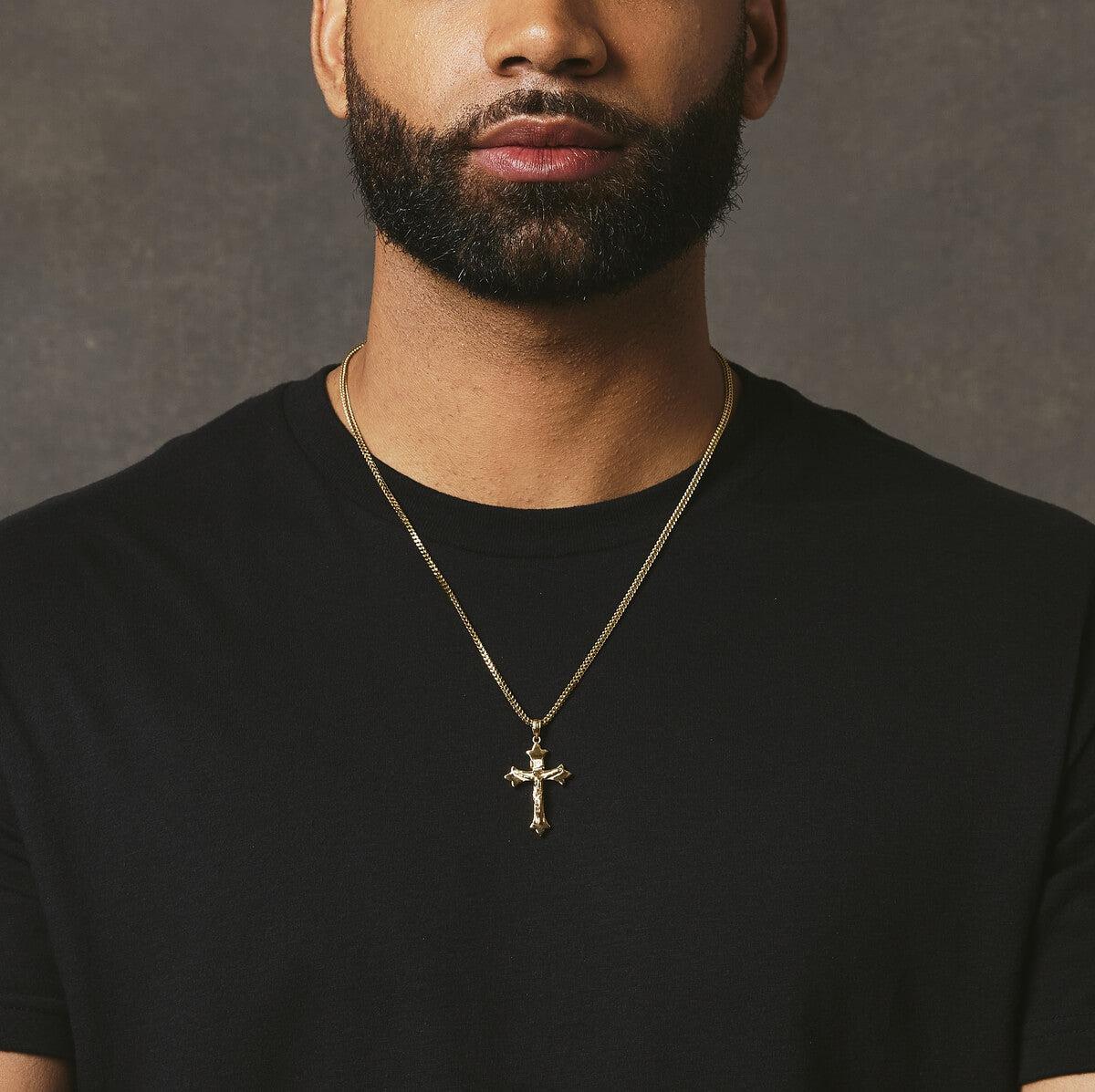 Medieval Crucifix Pendant - Gold - Marcozo