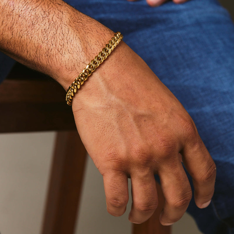 Miami Cuban Link Bracelet - Gold (8mm) - Marcozo