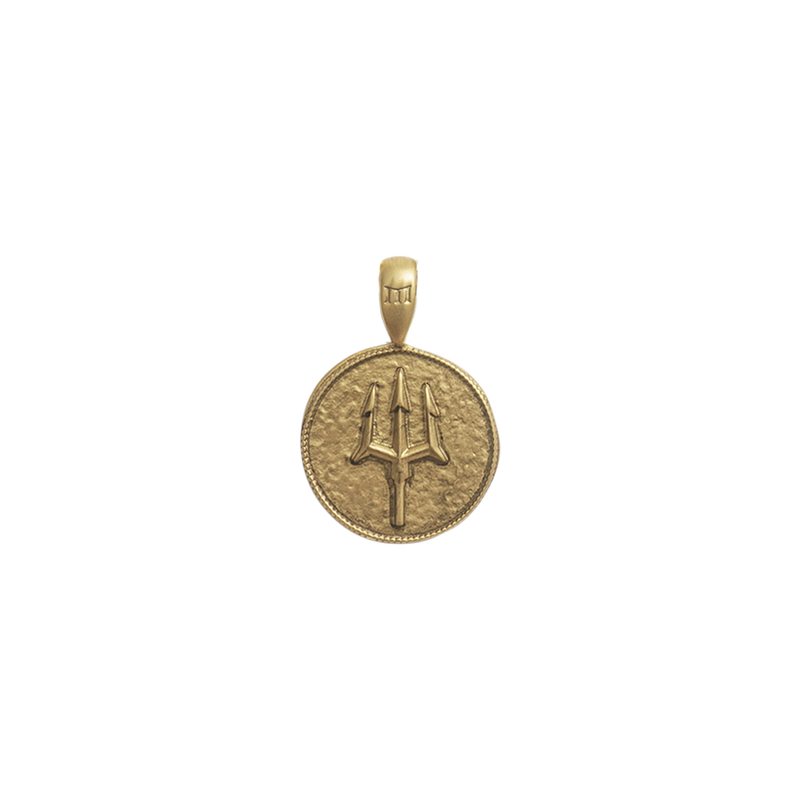 Poseidon Coin Pendant - Ancient Gold