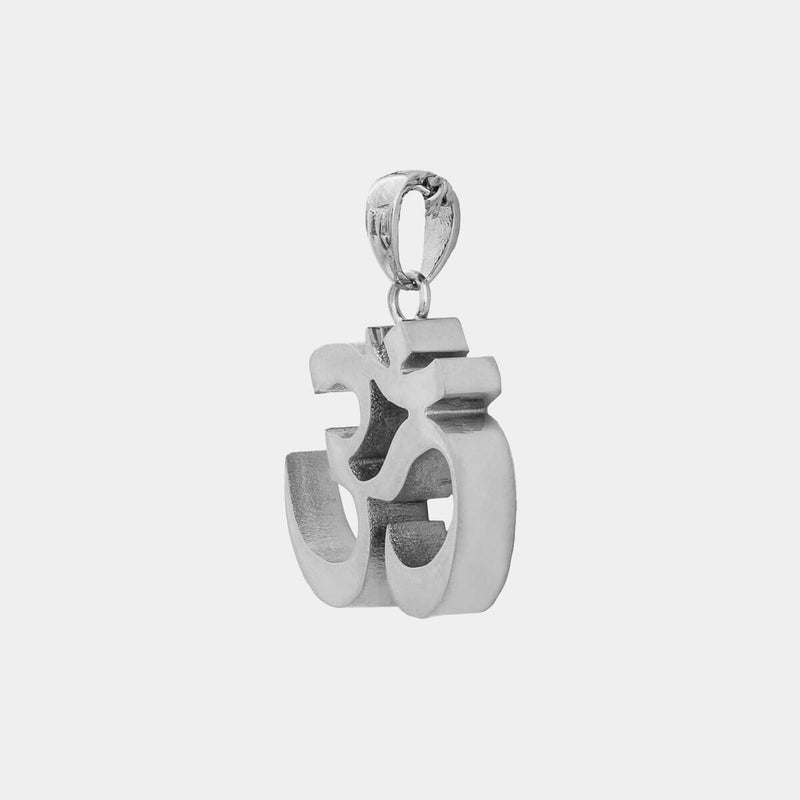 Om Pendant - White Gold