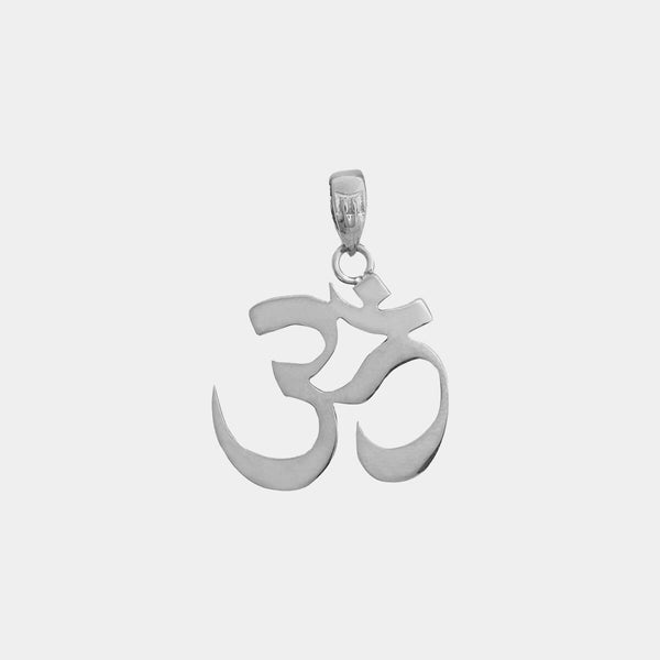 Om Pendant - White Gold