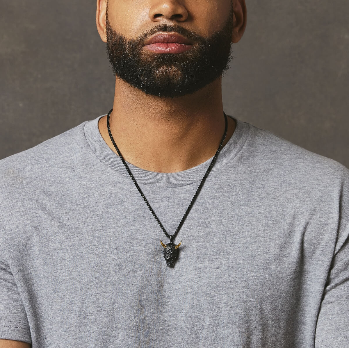 Oni Mask Pendant - Black - Marcozo