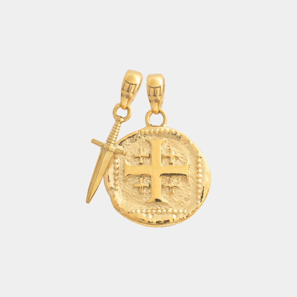 Crusader Cross Pendant Set - Gold - MARCOZO