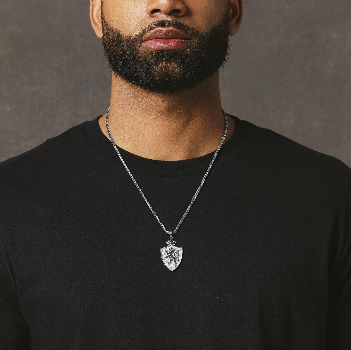 Royal Shield Pendant - White Gold - Marcozo