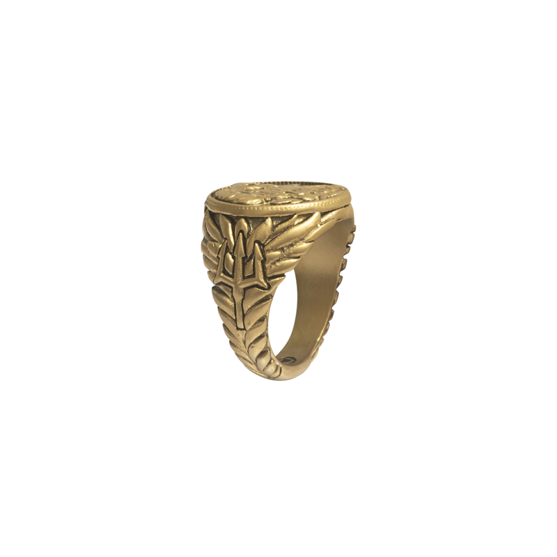 Poseidon Coin Ring - Ancient Gold