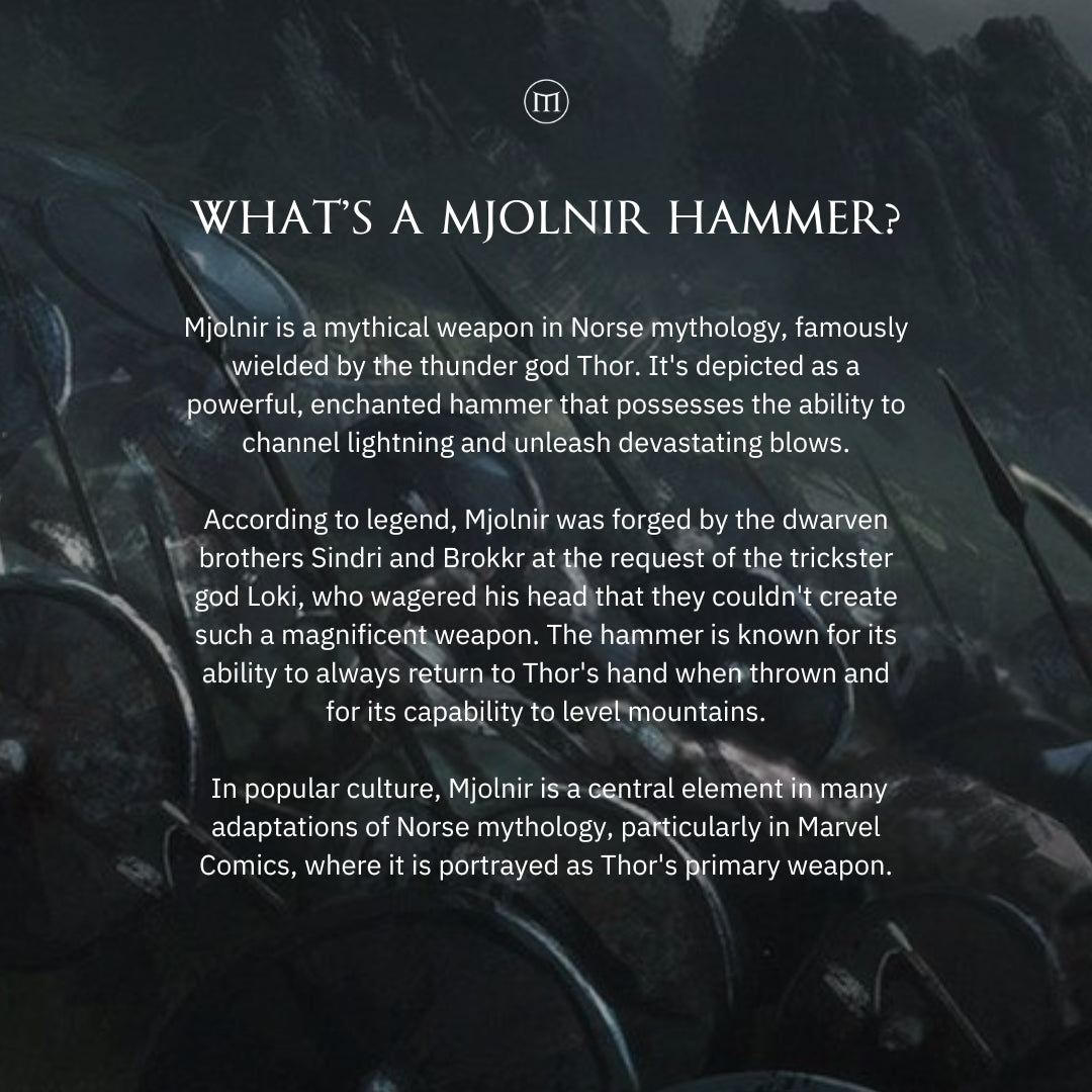 Mjolnir Hammer Pendant - Gold - Marcozo