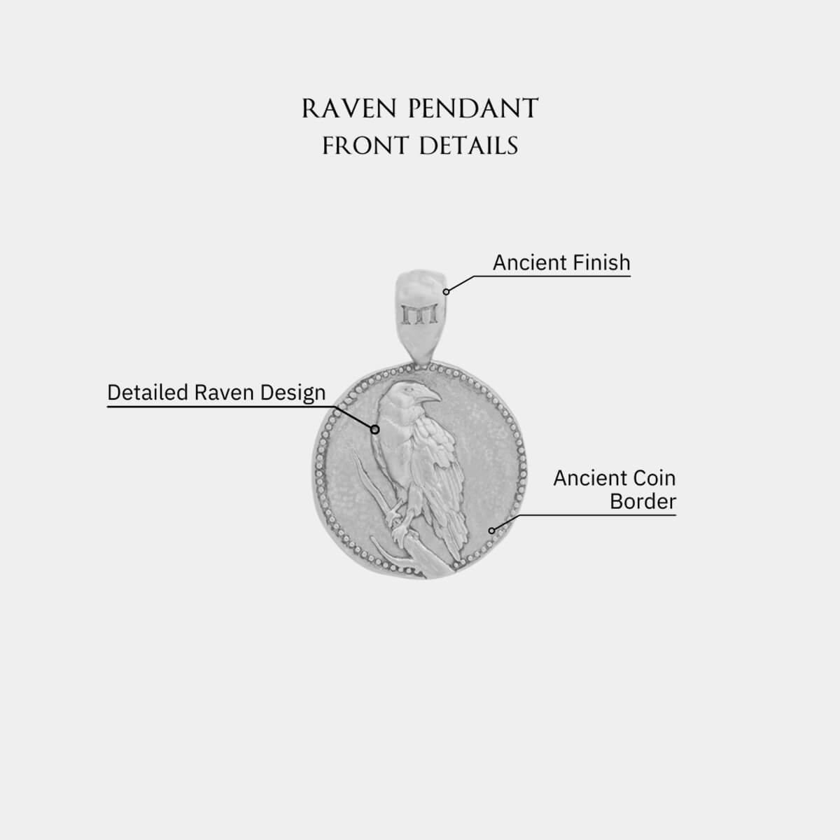 Raven Pendant - White Gold - Marcozo