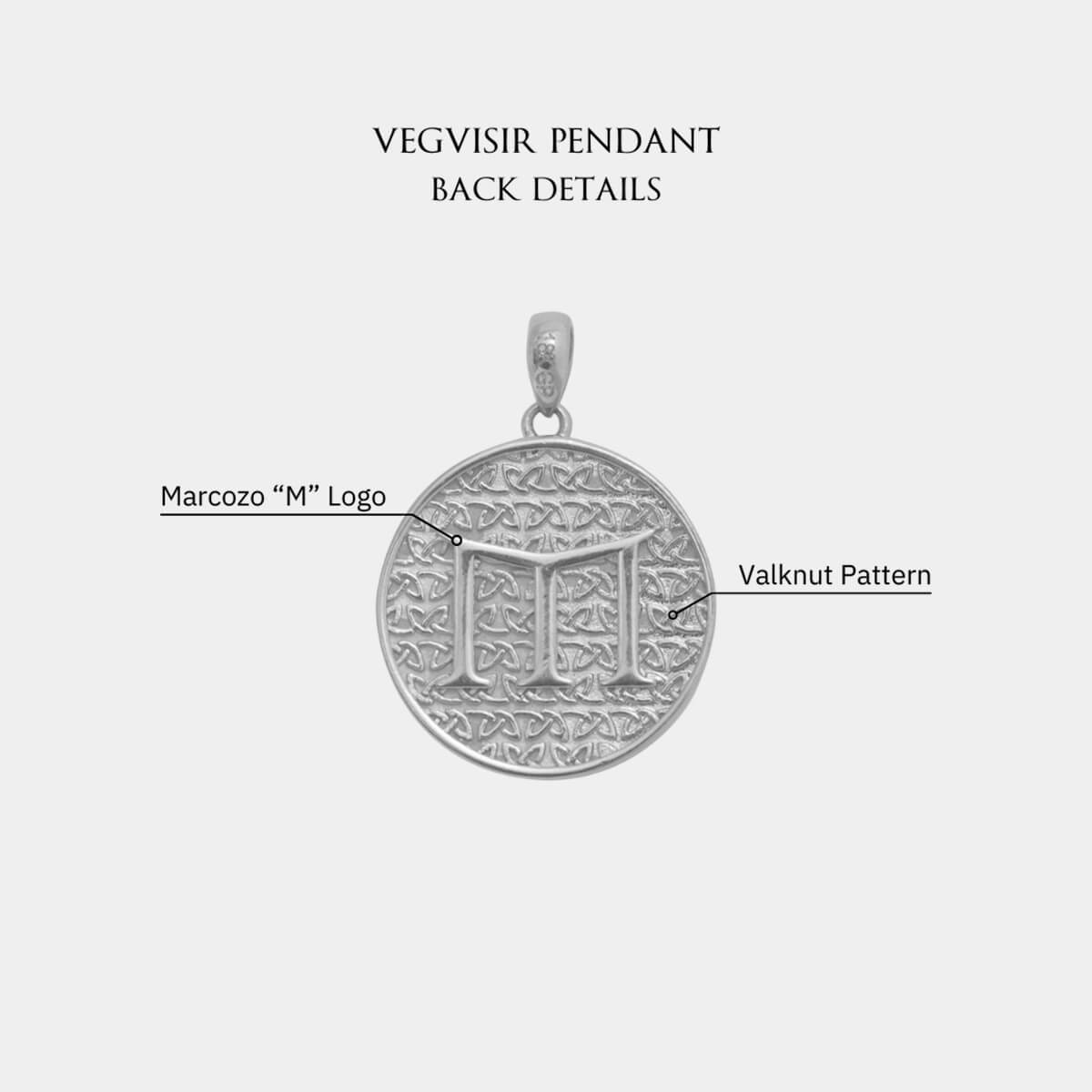 Vegvisir Pendant - White Gold - Marcozo