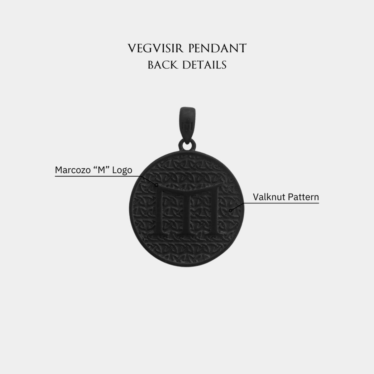 Vegvisir Pendant - Black - Marcozo