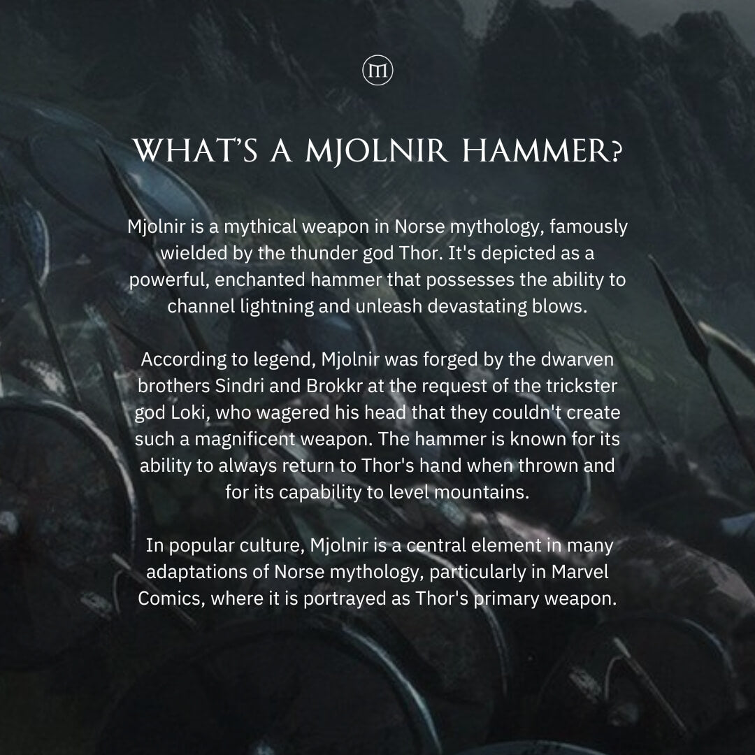 Mjolnir Hammer Pendant - Black - Marcozo