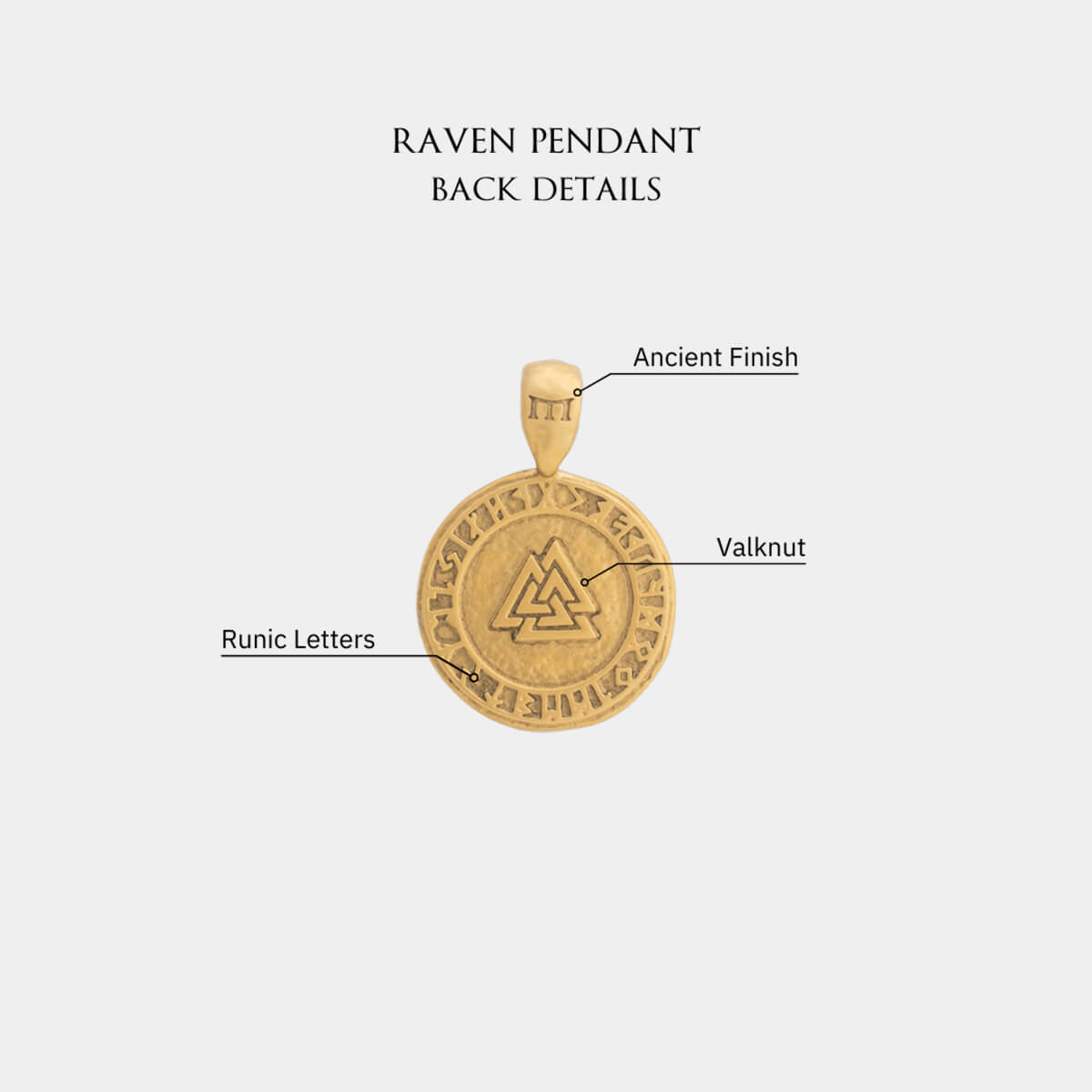 Raven Pendant - Gold - Marcozo