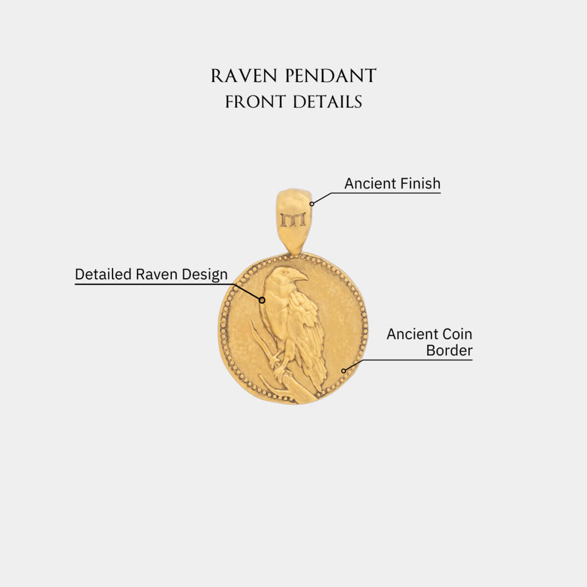 Odin's Raven Pendant | 18k Gold Raven Norse Mythology Pendant
