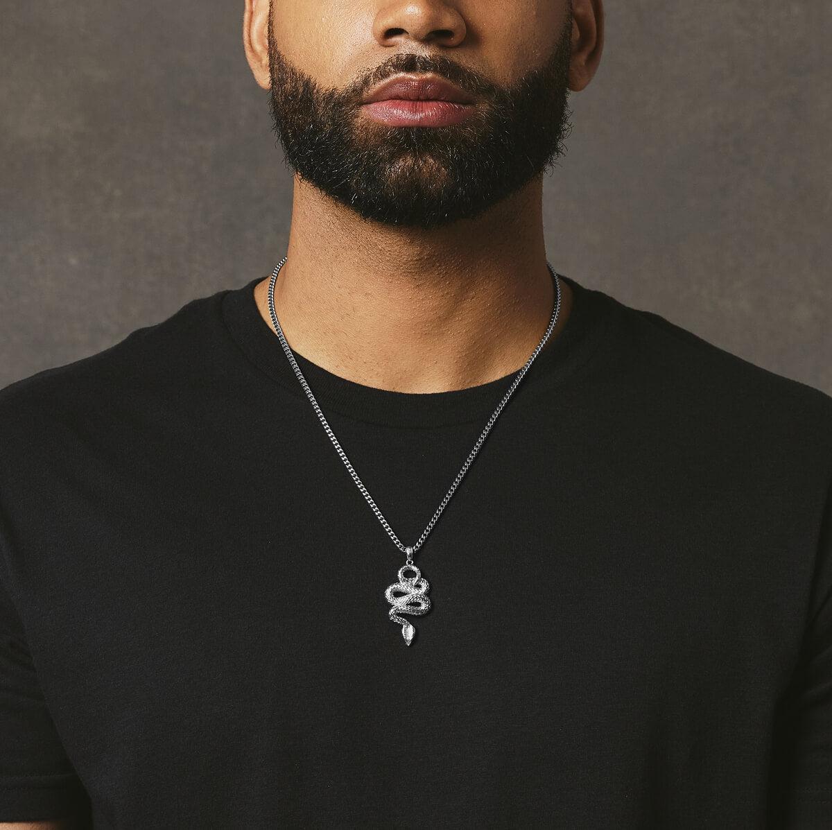 Serpent Pendant - White Gold - Marcozo