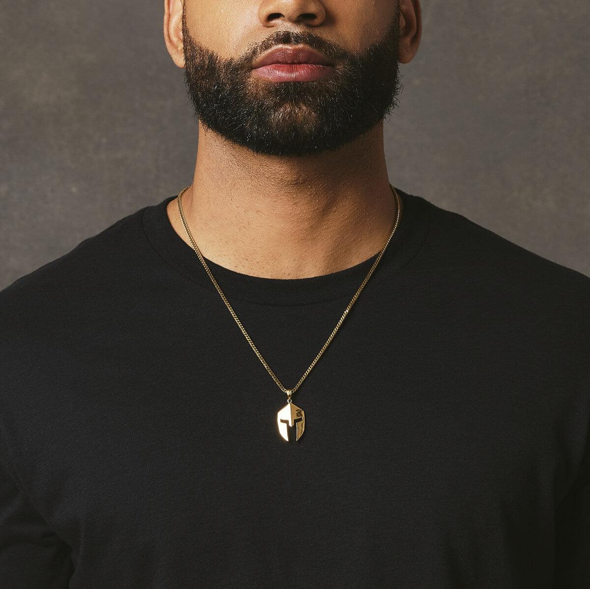 Large Gold Pendants For Men Lock Key Pendant Chains Necklace Set