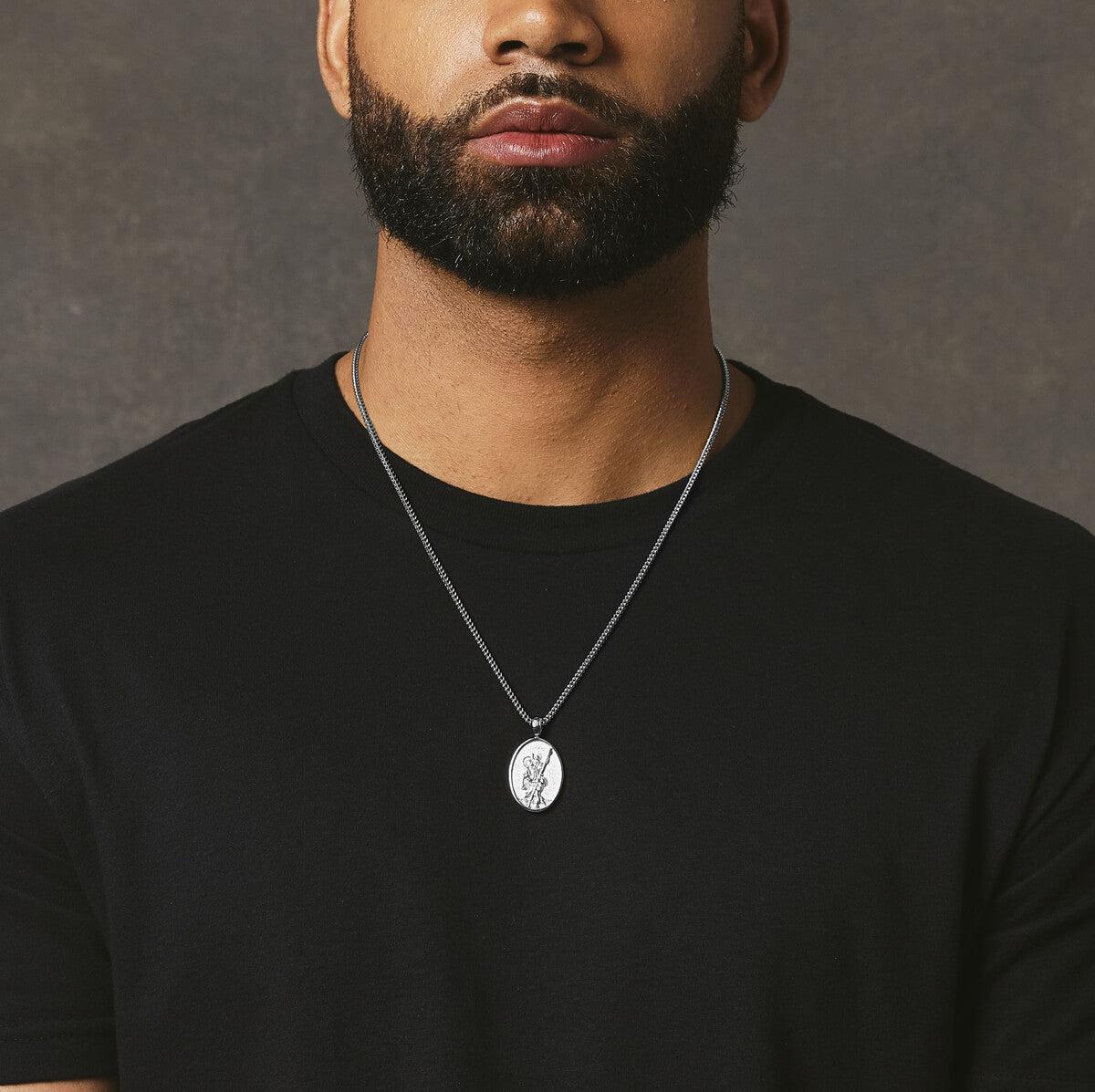 St. Christopher Pendant - White Gold - Marcozo