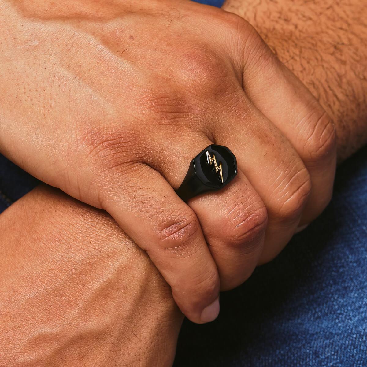 Thunderbolt Ring - Black - Marcozo