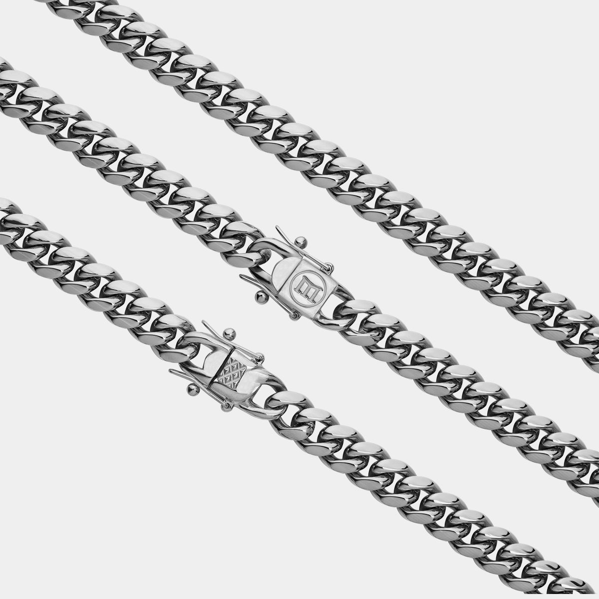 Miami Cuban Link Chain - White Gold (8mm) - Marcozo