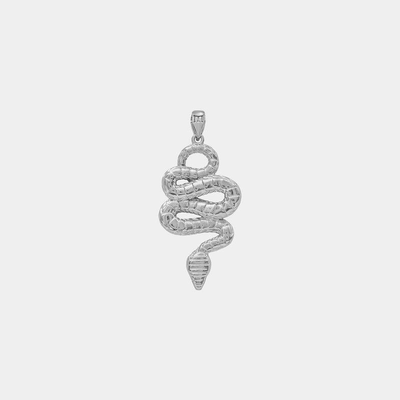 Serpent Pendant - White Gold