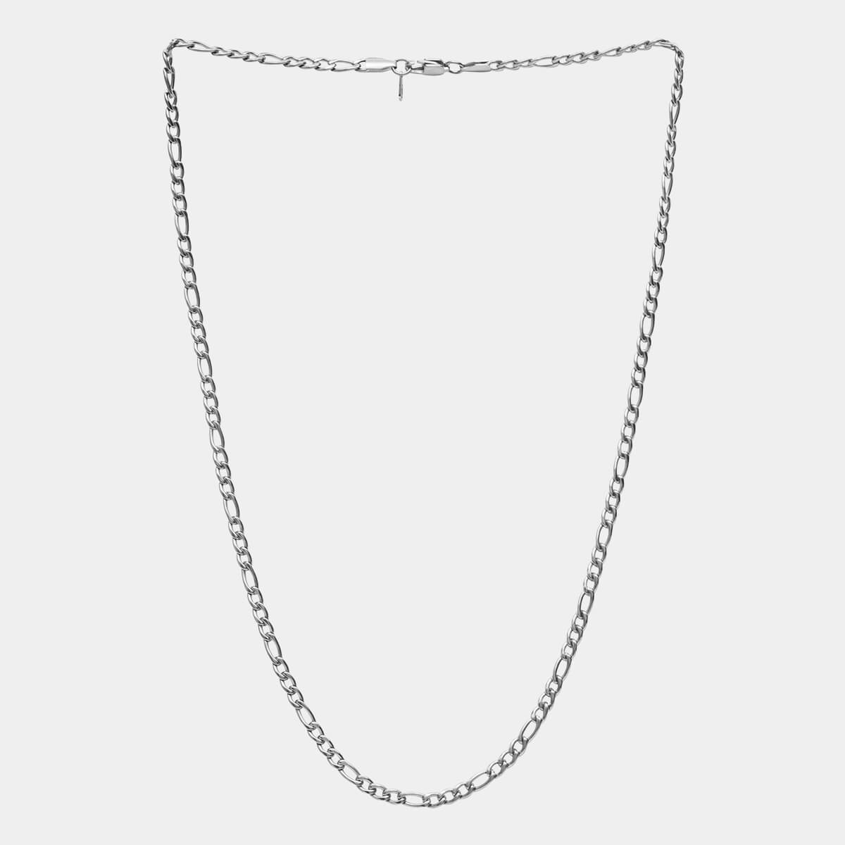 Figaro Chain | White Gold Plated Figaro Chain | Marcozo – MARCOZO