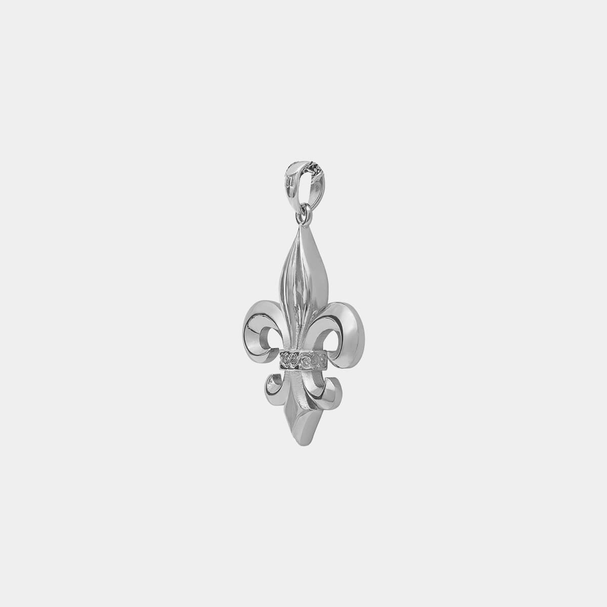 Fleur de Lis Pendant - White Gold - Marcozo