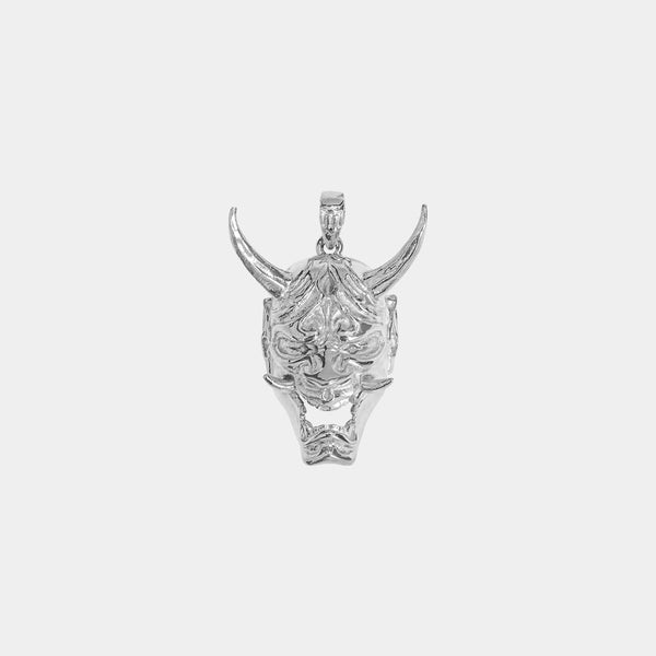 Oni Mask Pendant - White Gold - Marcozo