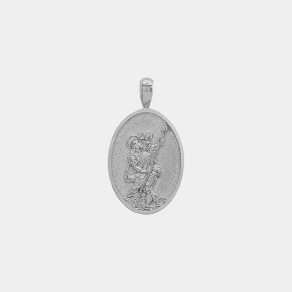 St. Christopher Pendant - White Gold