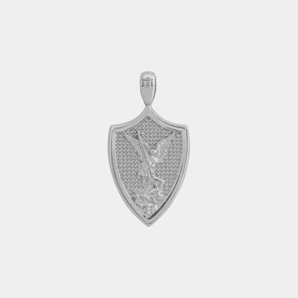 St. Michael Pendant - White Gold