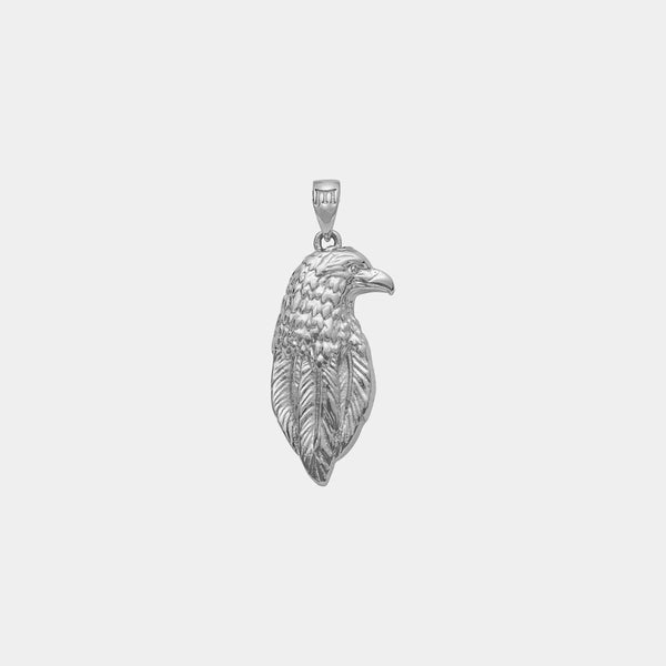 Eagle Head Pendant - White Gold - Marcozo
